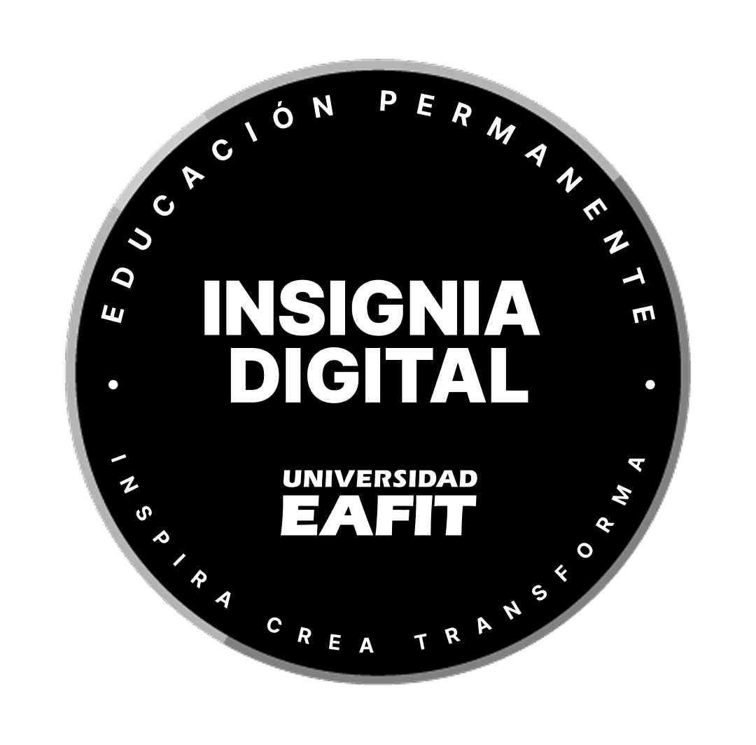 Insignia digital de Universidad EAFIT que se recibe al culminar el diplomado