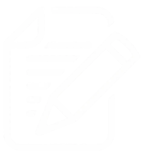 Ícono de documento con lápiz para inscribirte a la especialización en operaciones y logística